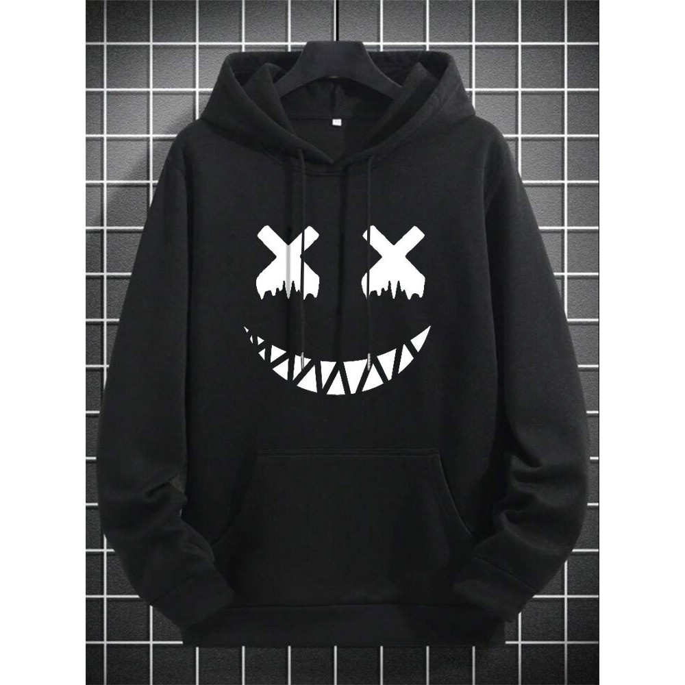 Mens Funny Smile Face Graphic Kangaroo Pocket Casual Drawstring Hoodies Winter Mens Funny Smile Face Graphic Kangaroo Pocket Casual Drawstring Hoodies Winter